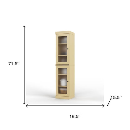 72" Yellow Solid Wood Two Door Pantry Or Storage Closet HomeRoots