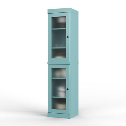 72" Aqua Solid Wood Two Door Pantry Or Storage Closet