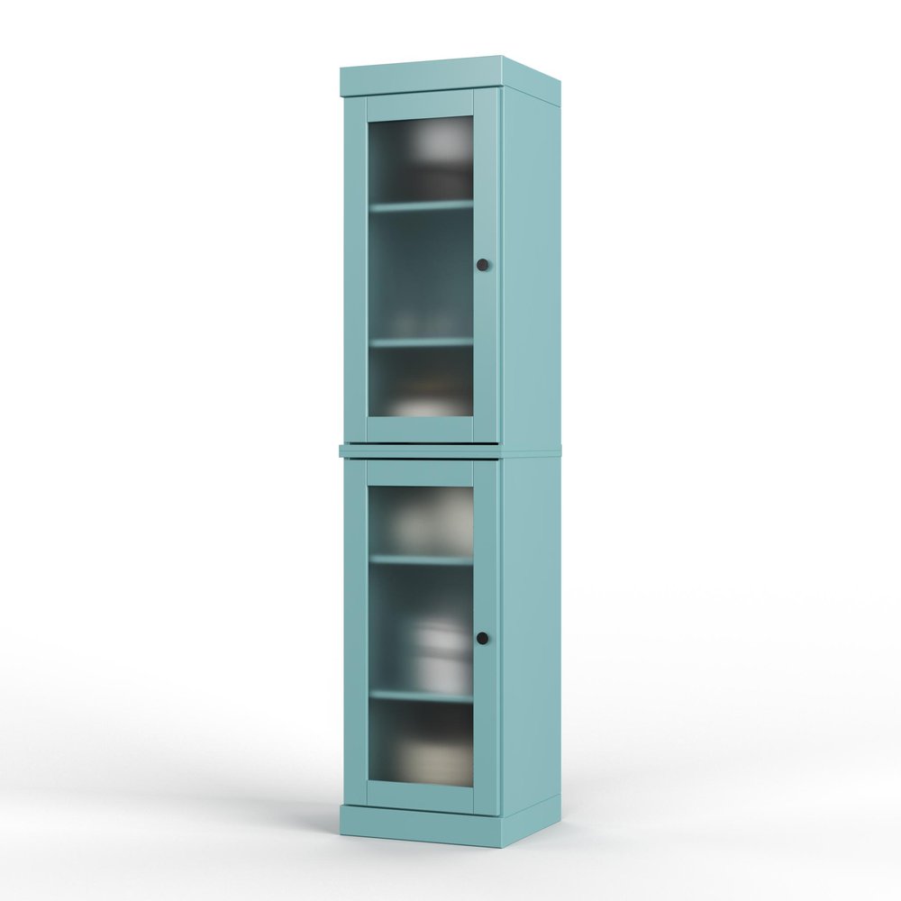 72" Aqua Solid Wood Two Door Pantry Or Storage Closet — view 1