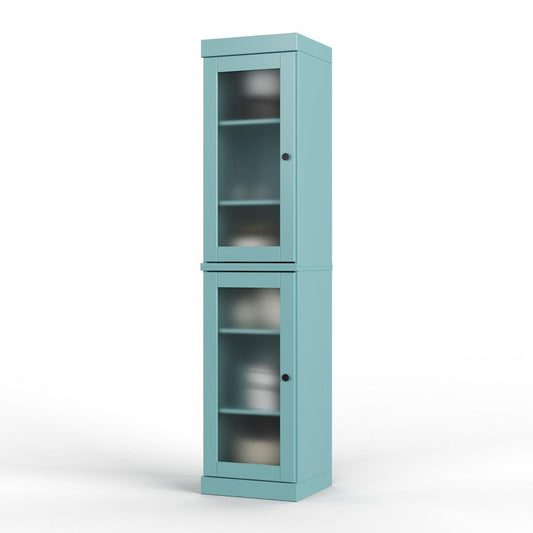 72" Aqua Solid Wood Two Door Pantry Or Storage Closet HomeRoots