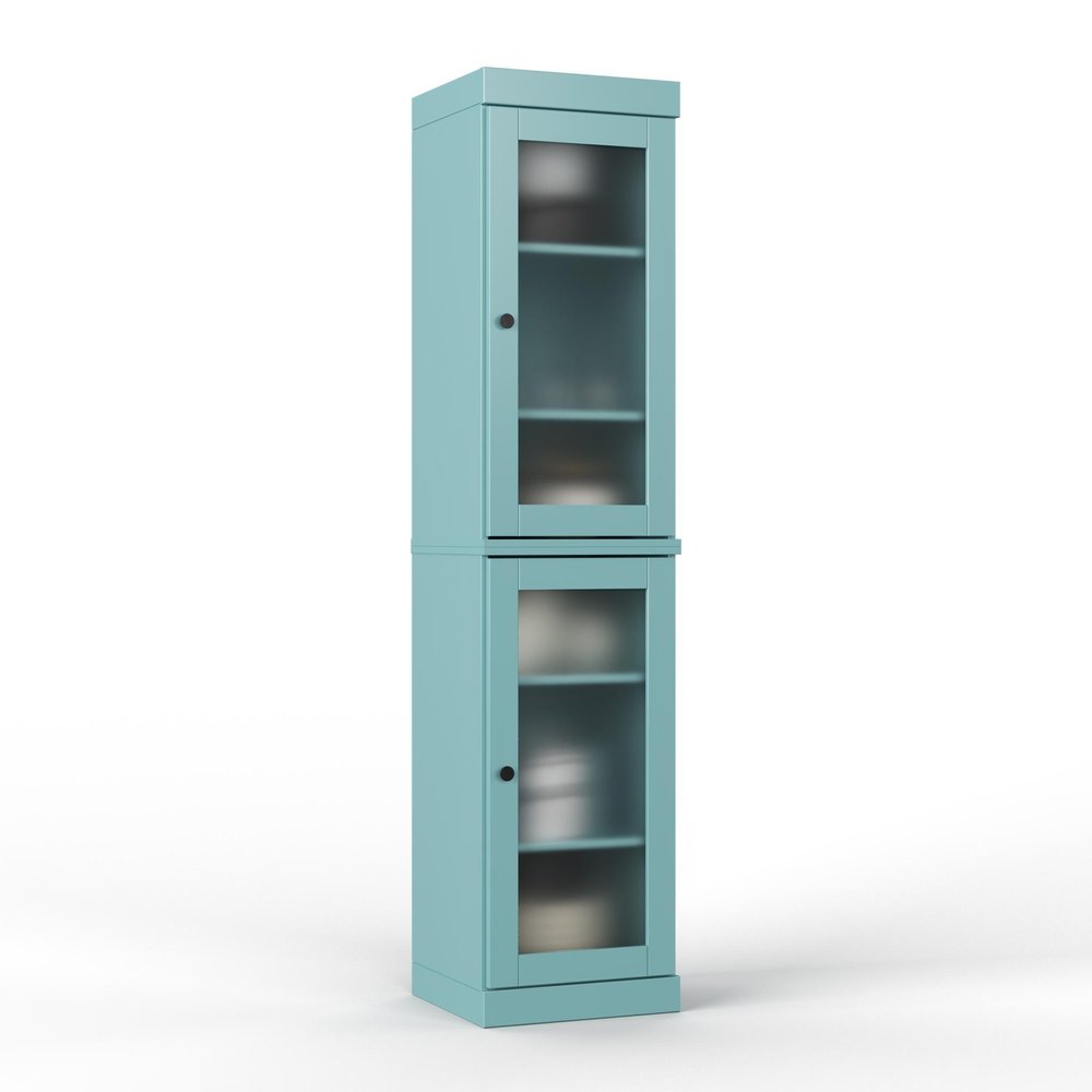 72" Aqua Solid Wood Two Door Pantry Or Storage Closet — view 6