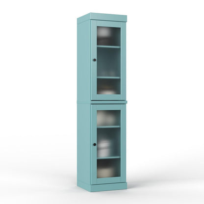 72" Aqua Solid Wood Two Door Pantry Or Storage Closet