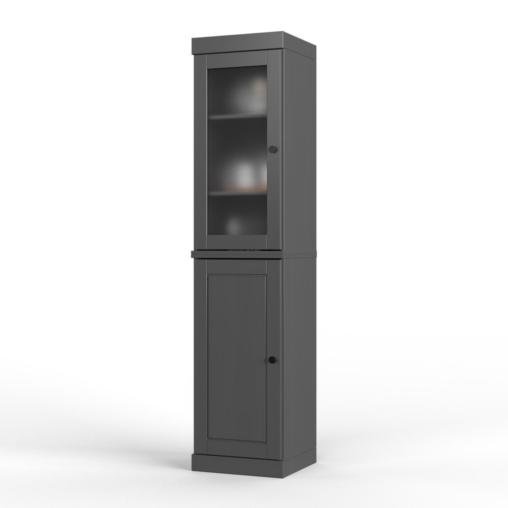 72" Gray Solid Wood Two Door Pantry Or Storage Closet HomeRoots