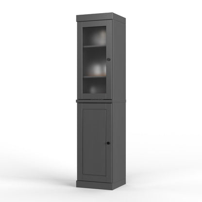 72" Gray Solid Wood Two Door Pantry Or Storage Closet HomeRoots