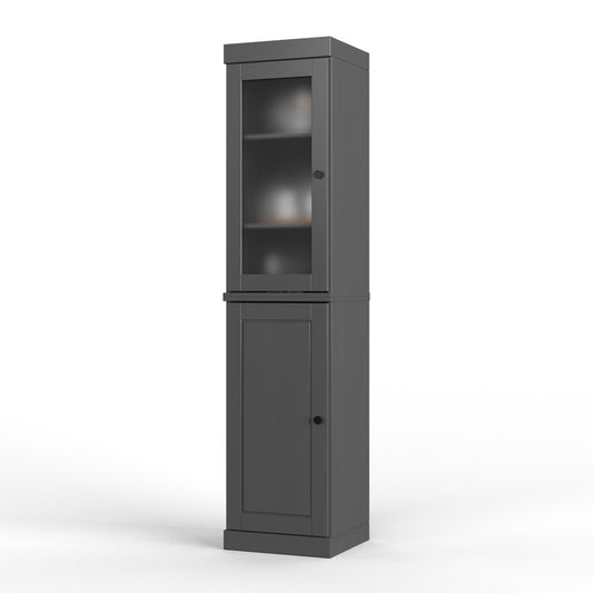 72" Gray Solid Wood Two Door Pantry Or Storage Closet HomeRoots