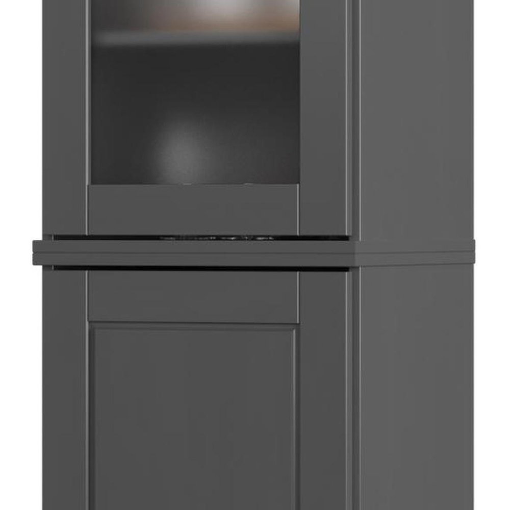 72" Gray Solid Wood Two Door Pantry Or Storage Closet — view 3