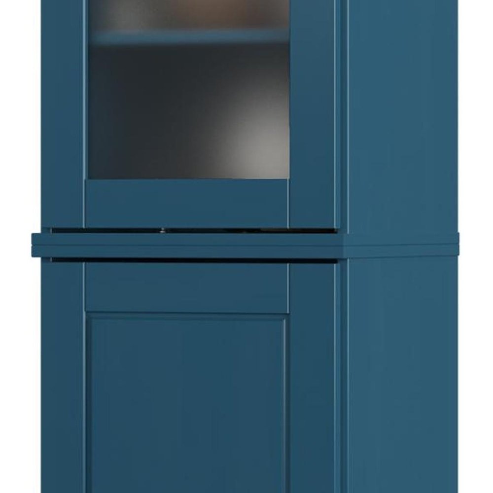 72" Teal Blue Solid Wood Two Door Pantry Or Storage Closet HomeRoots
