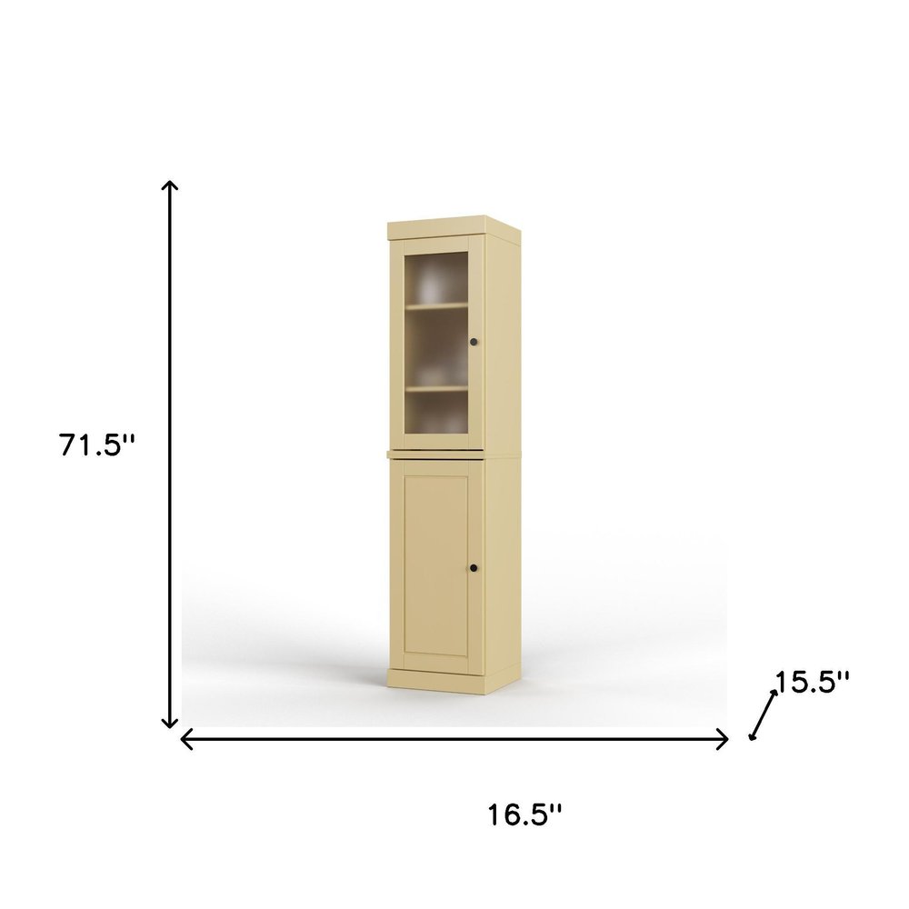 72" Yellow Solid Wood Two Door Pantry Or Storage Closet — view 5