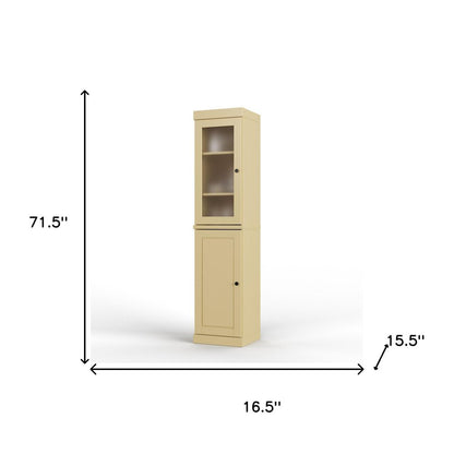 72" Yellow Solid Wood Two Door Pantry Or Storage Closet HomeRoots