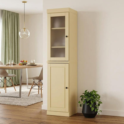72" Yellow Solid Wood Two Door Pantry Or Storage Closet HomeRoots