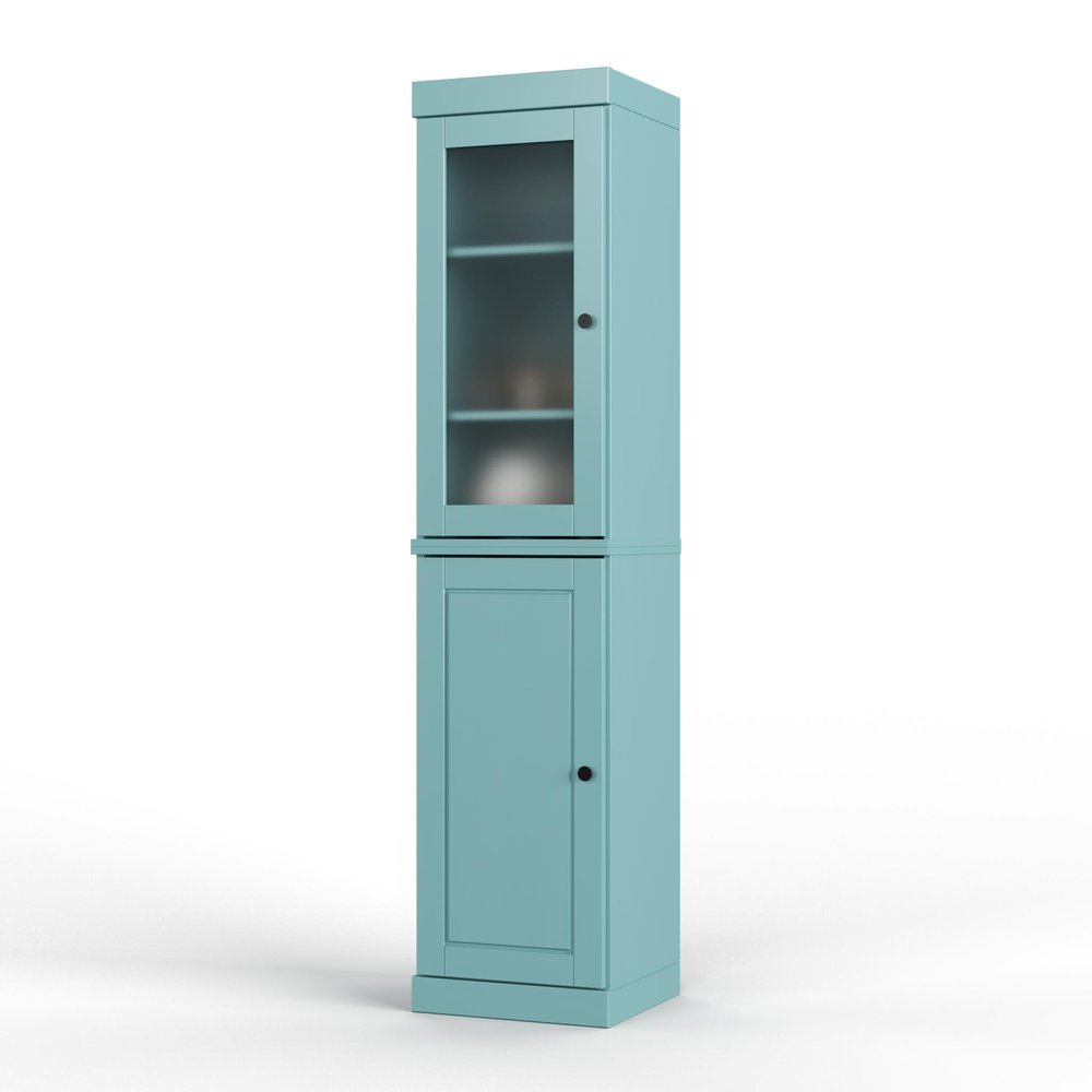 72" Aqua Solid Wood Two Door Pantry Or Storage Closet — view 1
