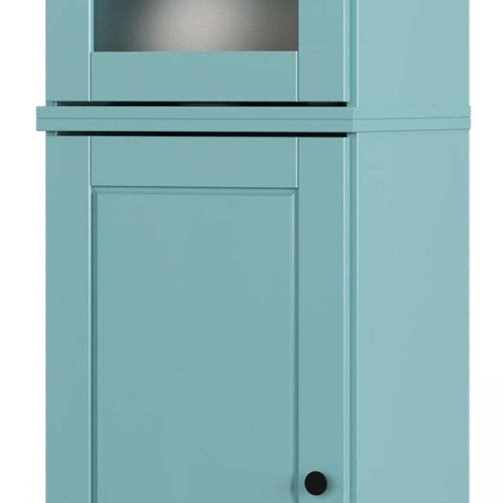 72" Aqua Solid Wood Two Door Pantry Or Storage Closet HomeRoots