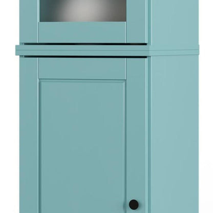 72" Aqua Solid Wood Two Door Pantry Or Storage Closet HomeRoots