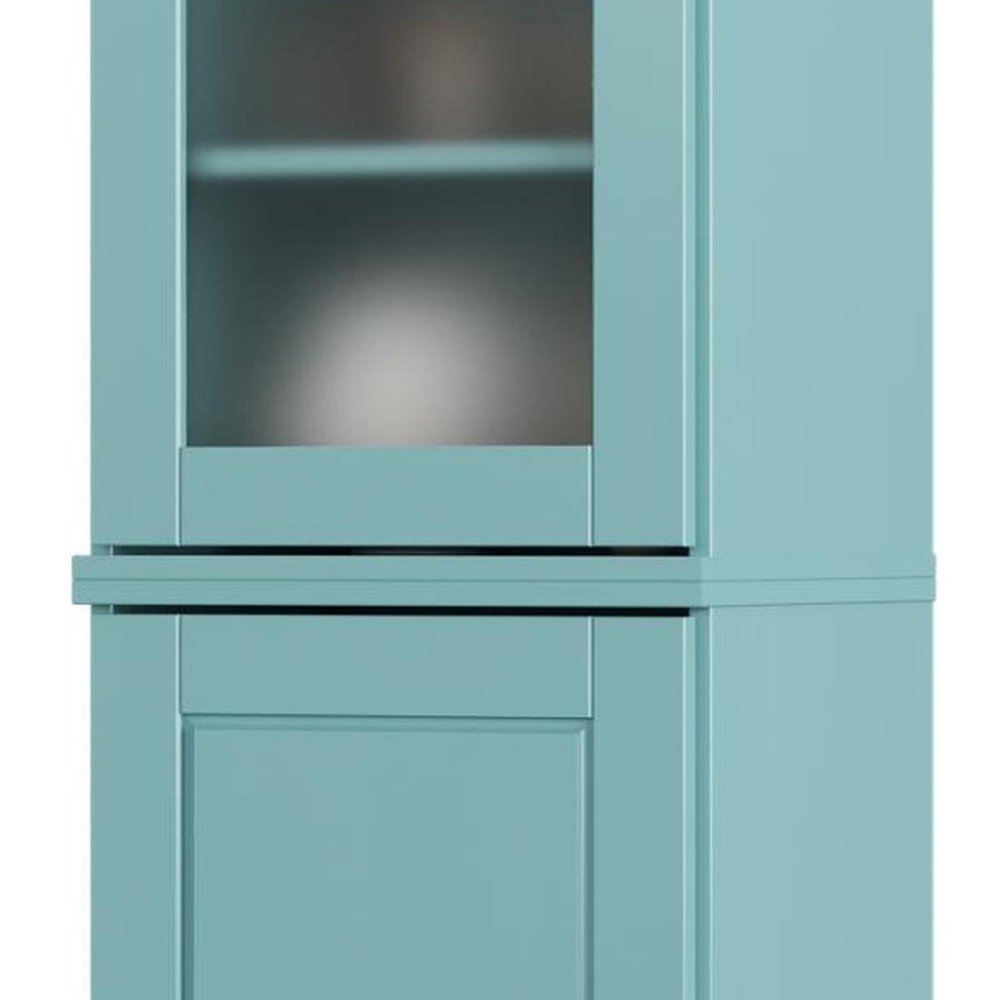 72" Aqua Solid Wood Two Door Pantry Or Storage Closet HomeRoots