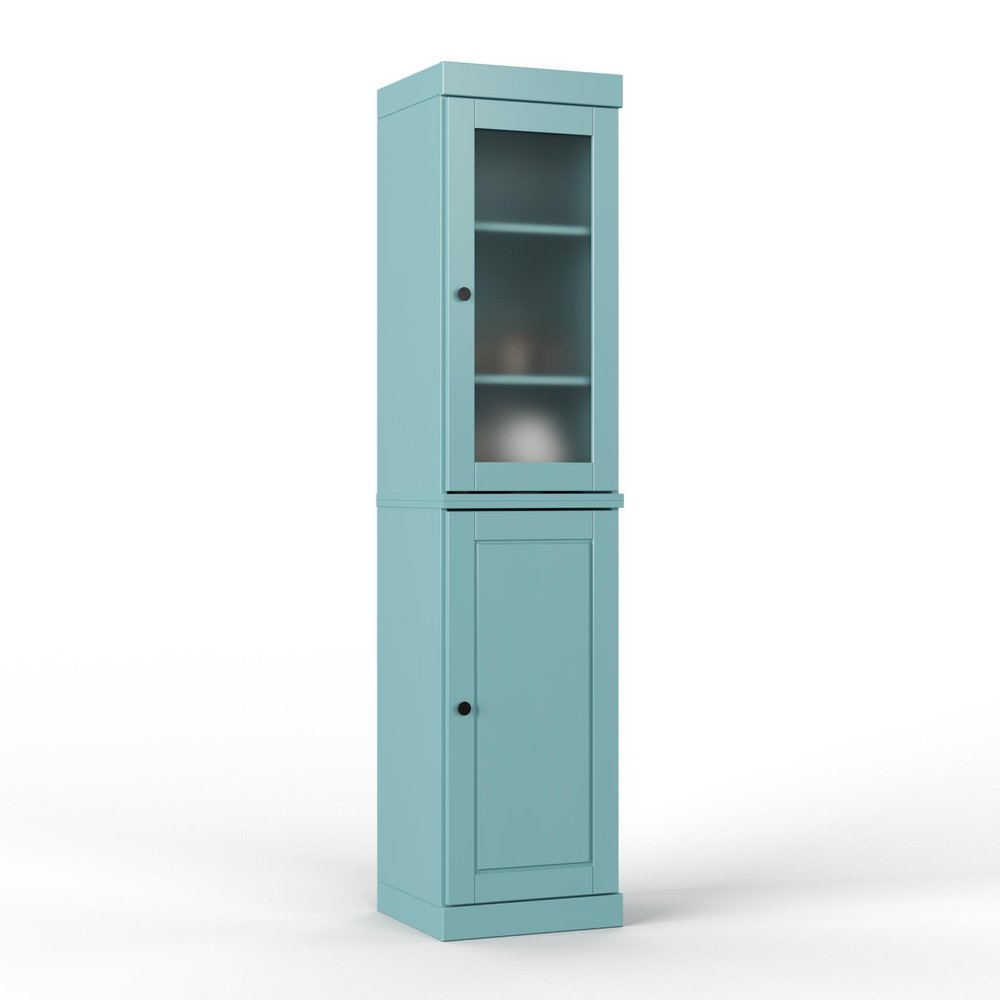 72" Aqua Solid Wood Two Door Pantry Or Storage Closet