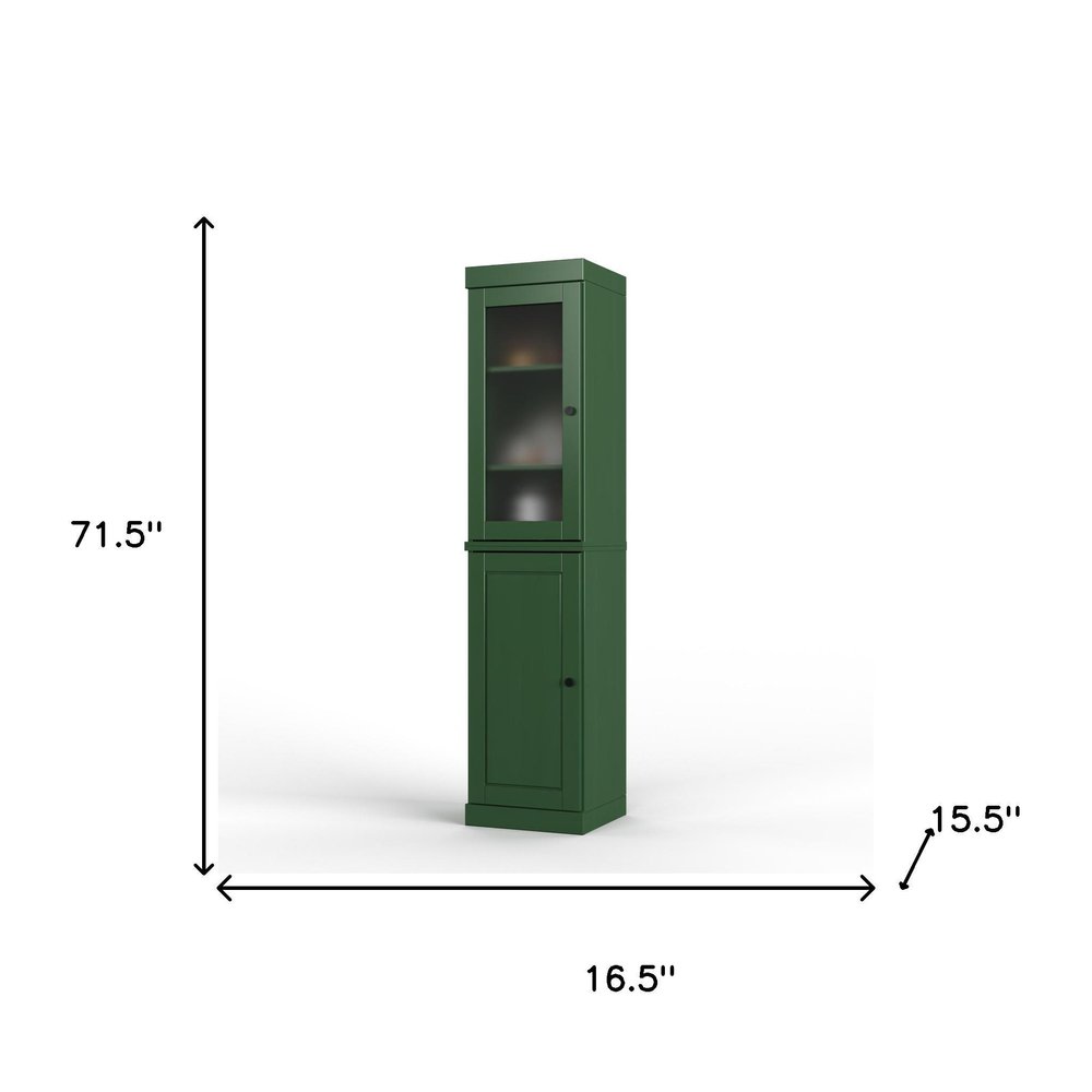 72" Green Solid Wood Two Door Pantry Or Storage Closet HomeRoots