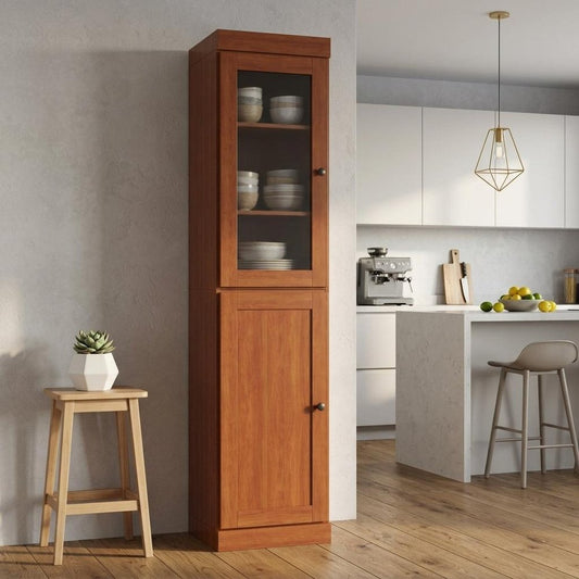 72" Coffee Solid Wood Two Door Pantry Or Storage Closet HomeRoots