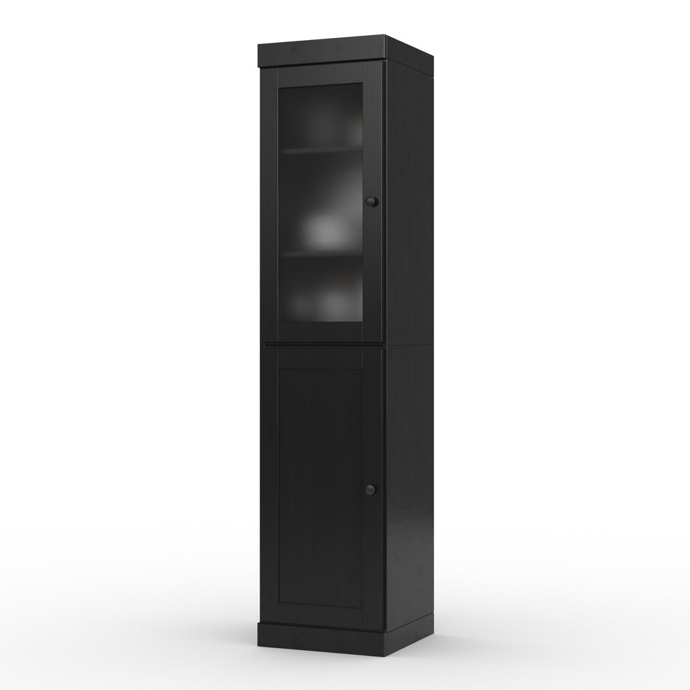 72" Black Solid Wood Two Door Pantry Or Storage Closet — view 2