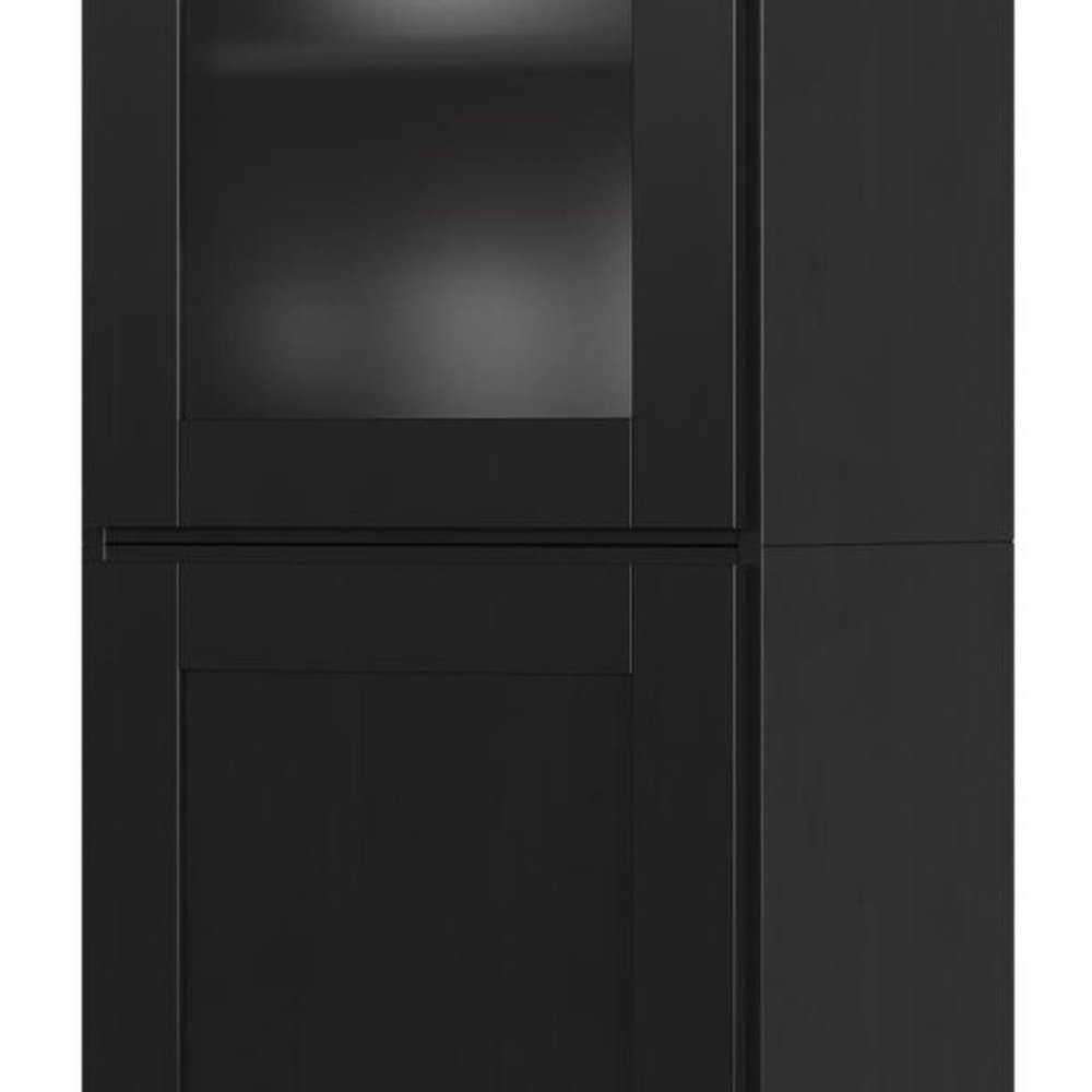 72" Black Solid Wood Two Door Pantry Or Storage Closet HomeRoots