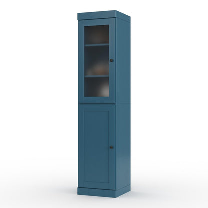 72" Teal Blue Solid Wood Two Door Pantry Or Storage Closet HomeRoots