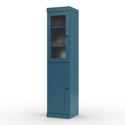 72" Teal Blue Solid Wood Two Door Pantry Or Storage Closet HomeRoots