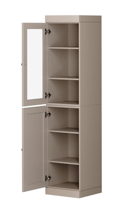 72" Beige Solid Wood Two Door Pantry Or Storage Closet HomeRoots