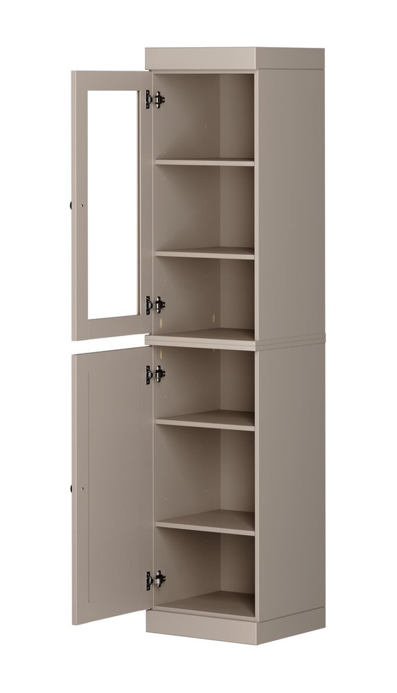 72" Beige Solid Wood Two Door Pantry Or Storage Closet — view 2