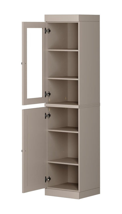 72" Beige Solid Wood Two Door Pantry Or Storage Closet HomeRoots