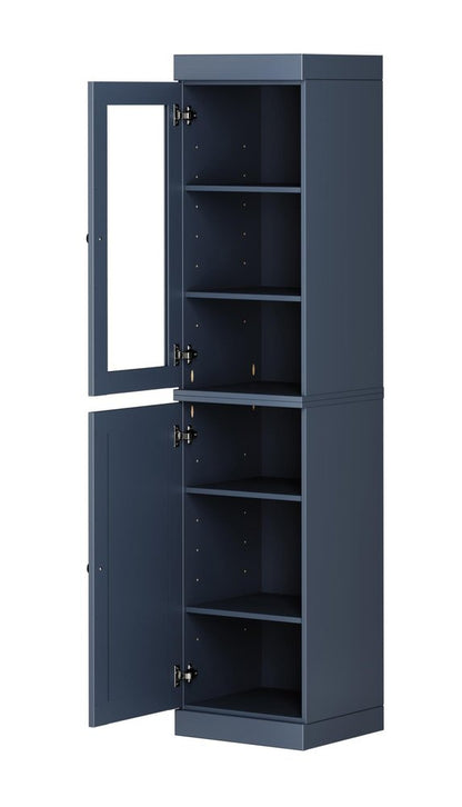 72" French Blue Solid Wood Two Door Pantry Or Storage Closet