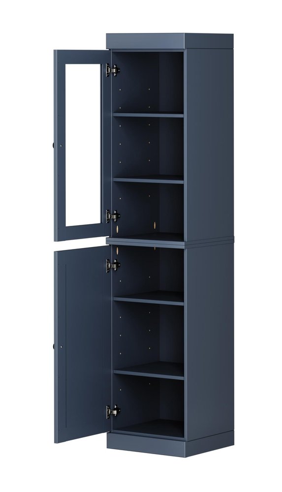 72" French Blue Solid Wood Two Door Pantry Or Storage Closet HomeRoots