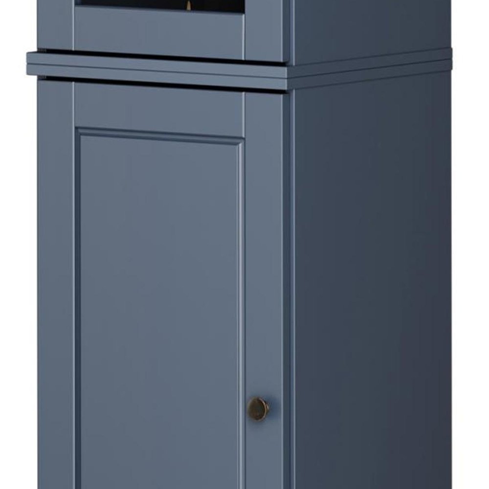 72" French Blue Solid Wood Two Door Pantry Or Storage Closet — view 4