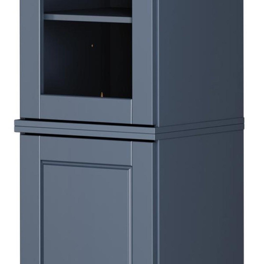 72" French Blue Solid Wood Two Door Pantry Or Storage Closet — view 6