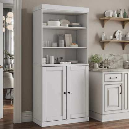 72" White Solid Wood Two Door Pantry Or Storage Closet HomeRoots