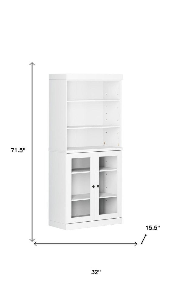 72" White Solid Wood Two Door Pantry Or Storage Closet HomeRoots