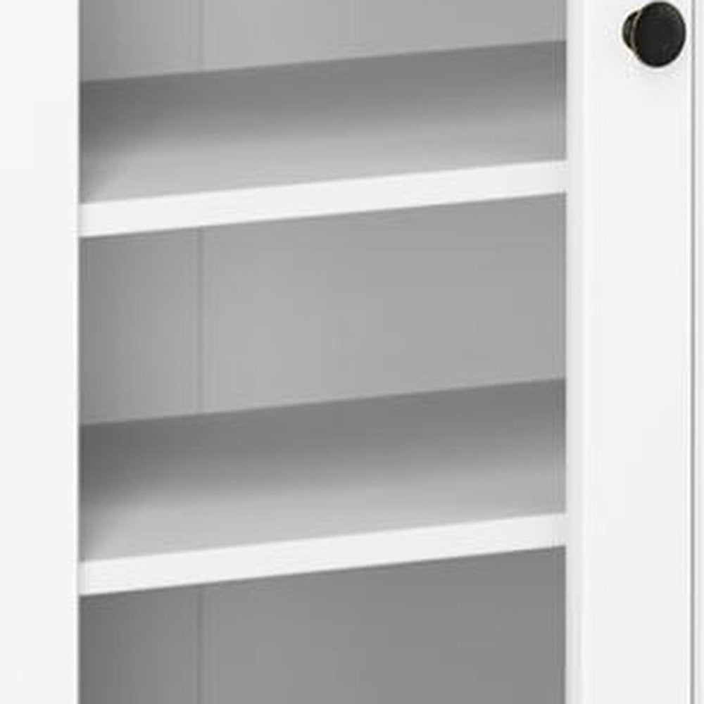 72" White Solid Wood Four Door Two Drawer Pantry Or Storage Closet — view 6
