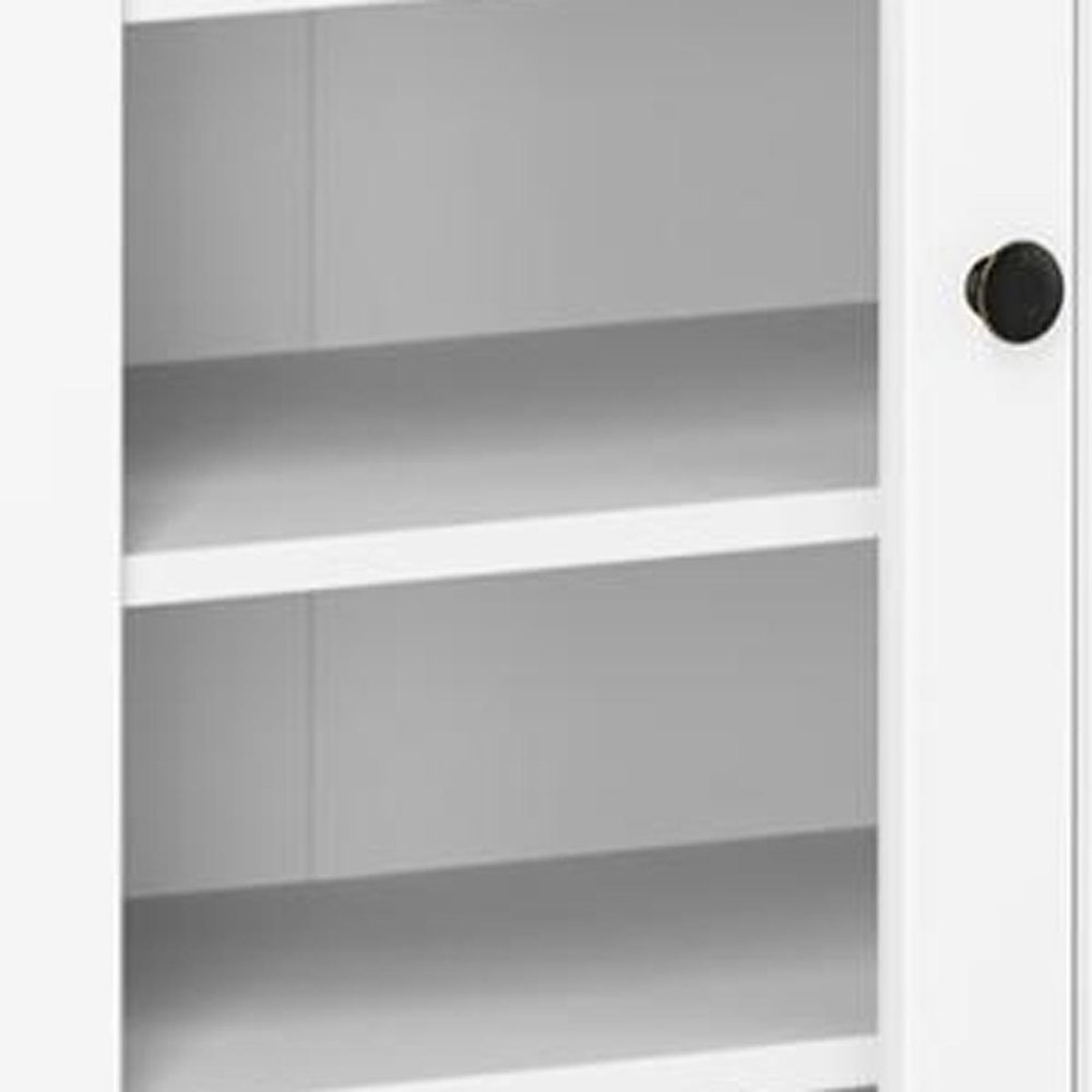 72" White Solid Wood Four Door Two Drawer Pantry Or Storage Closet — view 3