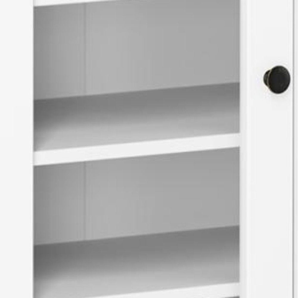 72" White Solid Wood Four Door Two Drawer Pantry Or Storage Closet — view 4