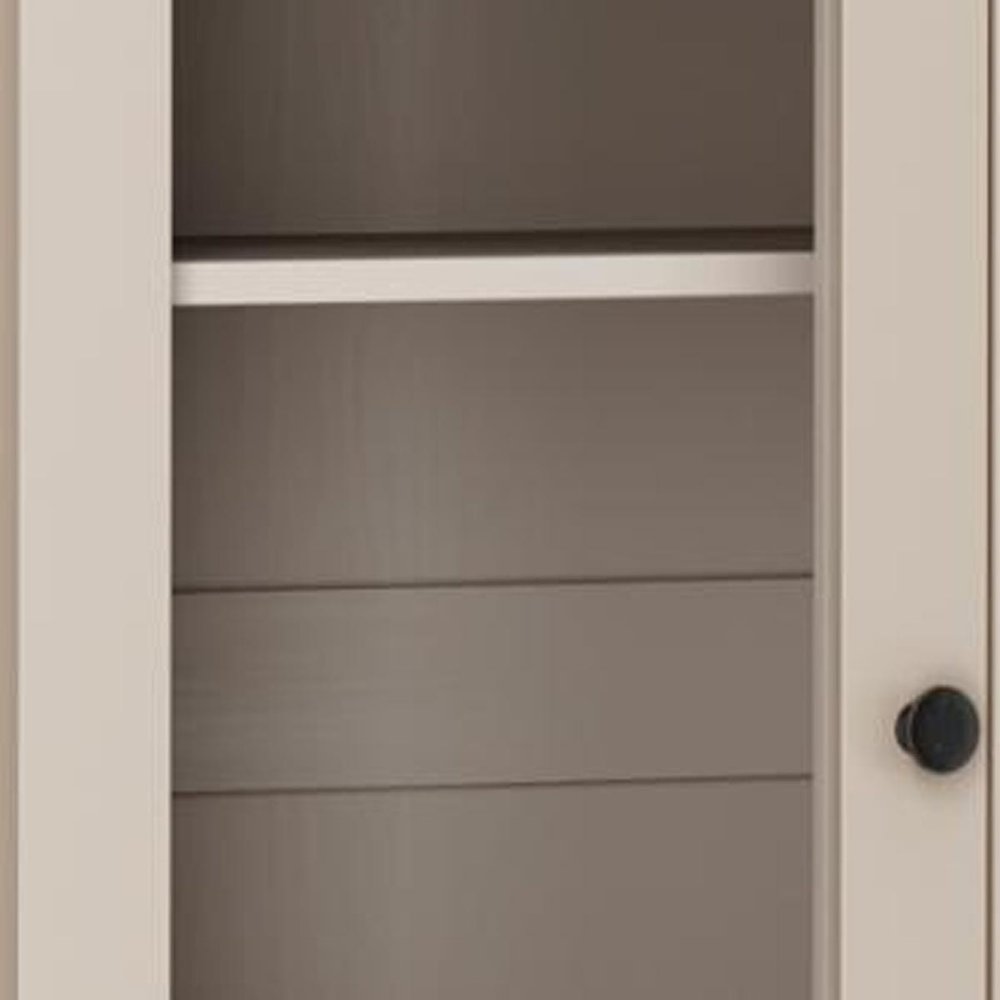 72" Beige Solid Wood Four Door Two Drawer Pantry Or Storage Closet — view 5
