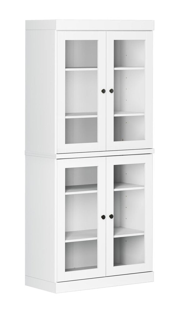 72" White Solid Wood Four Door Pantry Or Storage Closet — view 1