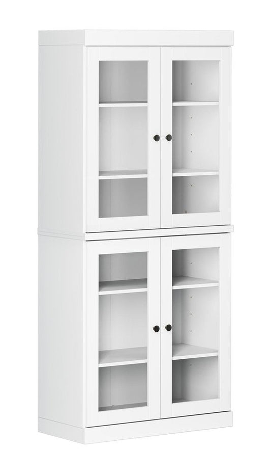72" White Solid Wood Four Door Pantry Or Storage Closet HomeRoots
