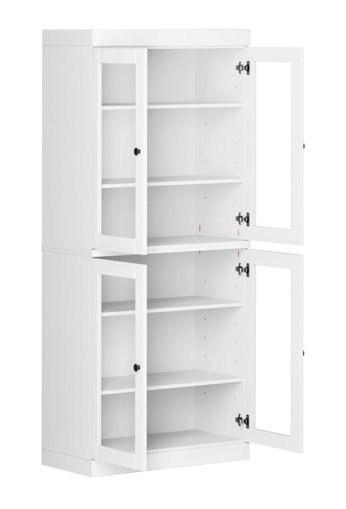 72" White Solid Wood Four Door Pantry Or Storage Closet HomeRoots