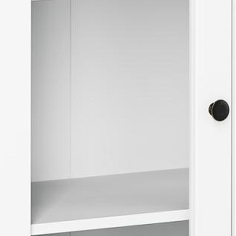 72" White Solid Wood Four Door Pantry Or Storage Closet — view 4