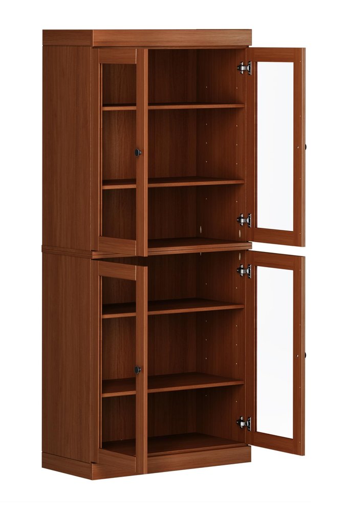 72" Coffee Solid Wood Four Door Pantry Or Storage Closet HomeRoots