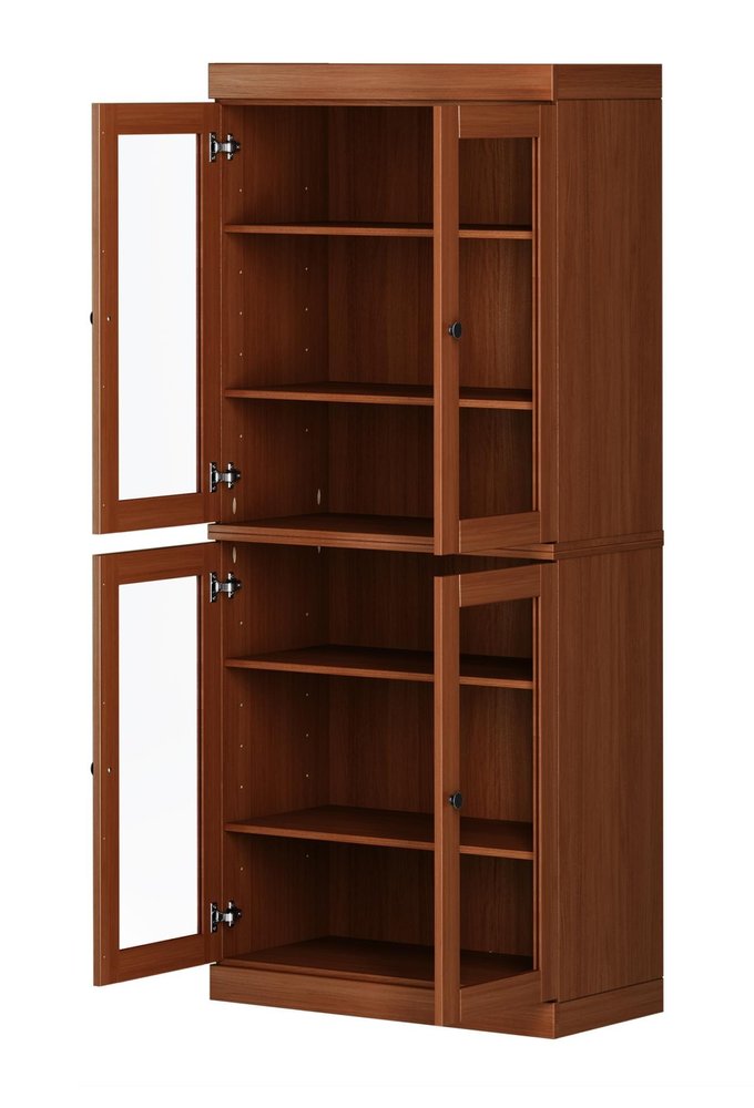 72" Coffee Solid Wood Four Door Pantry Or Storage Closet
