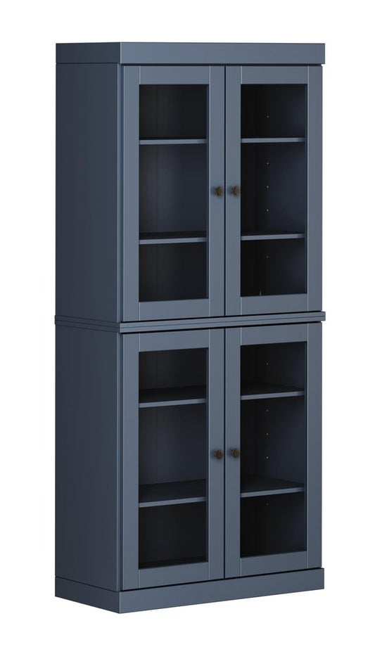 72" French Blue Solid Wood Four Door Pantry Or Storage Closet HomeRoots