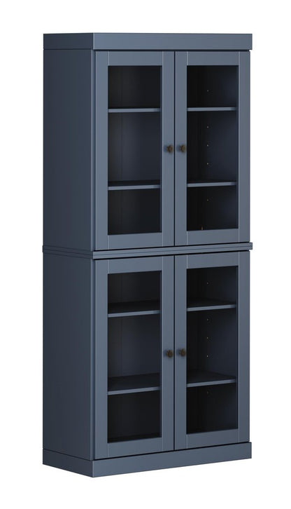 72" French Blue Solid Wood Four Door Pantry Or Storage Closet