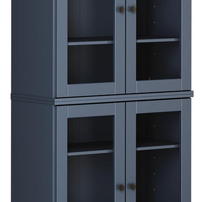 72" French Blue Solid Wood Four Door Pantry Or Storage Closet