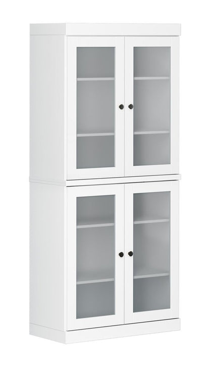 72" White Solid Wood Four Door Pantry Or Storage Closet HomeRoots