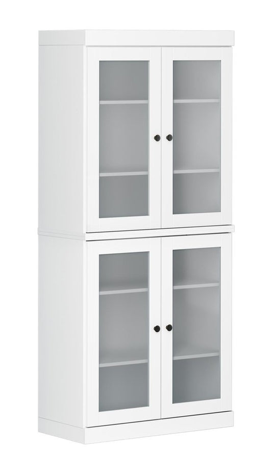 72" White Solid Wood Four Door Pantry Or Storage Closet HomeRoots