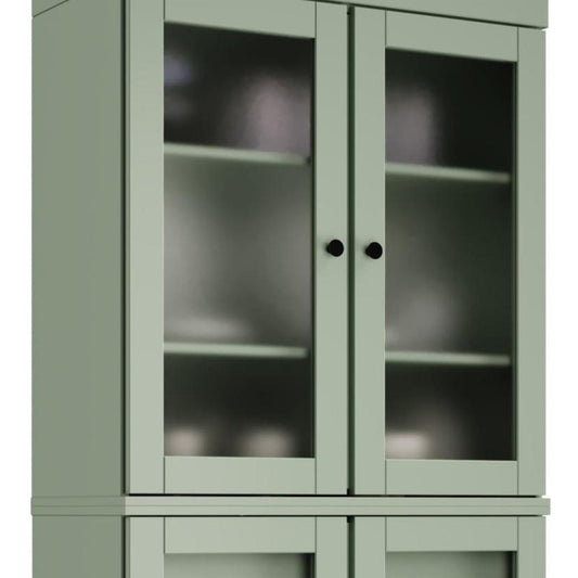 72" Sage Solid Wood Four Door Two Drawer Pantry Or Storage Closet HomeRoots